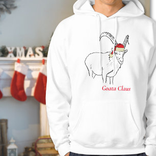 Lustige Weihnachtsziege Santa Zeichnung Hoodie