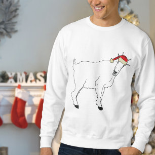 Lustige Weihnachtsziegenzeichnung Sweatshirt