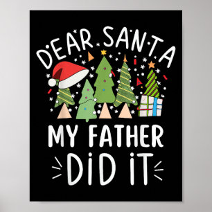 Lustige Weihnachtszitate Sprüche Lieber Santa Mein Poster