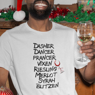 Lustige Wein-Rentier-Namen Weihnachten Feiertag T-Shirt
