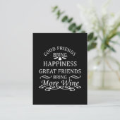 Lustige Wein-Zitate für Freunde Postkarte (Stehend Vorderseite)