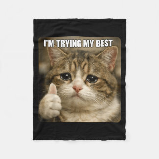 Lustige weinende Katze Meme für Männer Frauen Kind Fleecedecke