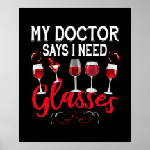 lustige Weinliebhaber Wortart Poster