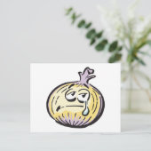 lustige Weinzwiebel Postkarte (Stehend Vorderseite)