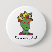 Lustige WEIRDOS schläfriger Cartoon Button (Vorderseite)