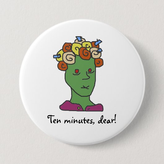 Lustige WEIRDOS schläfriger Cartoon Button (Vorderseite)