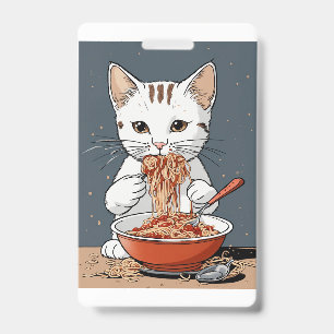 Lustige weiße Katze Ausweis