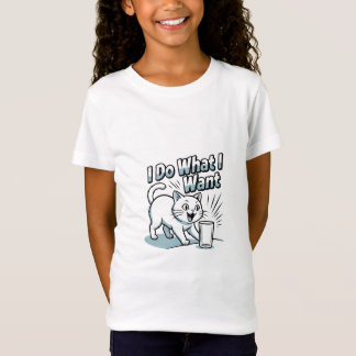 Lustige weiße Katze „Ich mache was ich will“ T-Shi T-Shirt