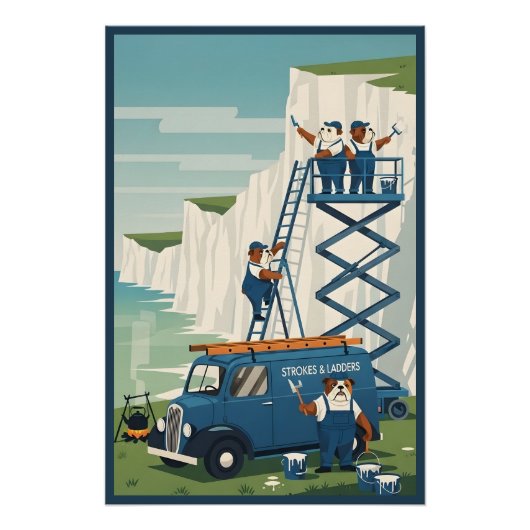 Lustige Weiße Klippen von Dover Poster (Vorderseite)