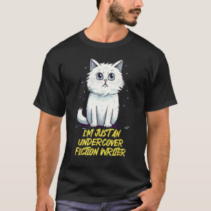 Lustige weiße Lügen Katze als verdeckte Fiktionssc T-Shirt