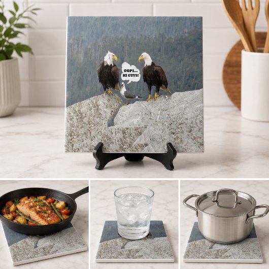 Lustige Weißkopfseeadler Möwe Wildlife Humor Küche Fliese