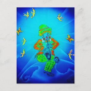 Lustige Welt Clown 2 Postkarte
