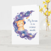 Lustige Weltraumkatze Mein Gehirn Ist Im Kosmische Karte (Gelbe Blume)