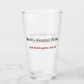Lustige Weltweit Bester Vater Teilnahme-Auszeichnu Glas (Vorderseite)