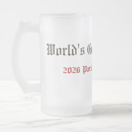 Lustige Weltweit Bester Vater Teilnahmeurkunde  Mattglas Bierglas