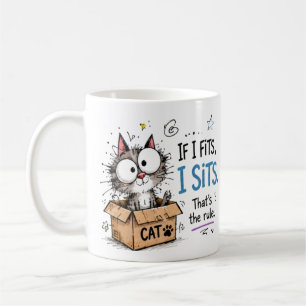Lustige "Wenn es passt, sitze ich" Süße Katze in d Kaffeetasse