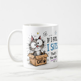 Lustige "Wenn es passt, sitze ich" Süße Katze in d Kaffeetasse