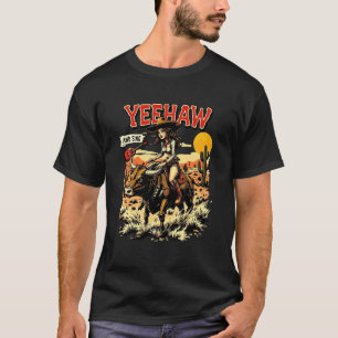 Lustige Western Country-Musik Stier Gitarre Cowgir T-Shirt