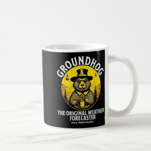 Lustige Wettervorhersage vom Murmeltier zum Tag de Kaffeetasse