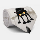 Lustige wilde schwarze Katze Cartoon  Krawatte (Gerollt)