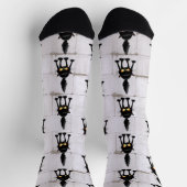 Lustige wilde schwarze Katze Cartoon  Socken (Oben)