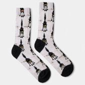 Lustige wilde schwarze Katze Cartoon  Socken (Rechts)