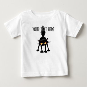 Lustige wilde schwarze Katzen-Cartoon Baby T-shirt