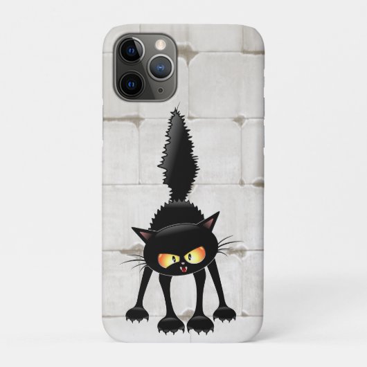 Lustige wilde schwarze Katzen-Cartoon Case-Mate iPhone Hülle (Rückseite)