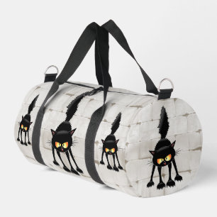 Lustige wilde schwarze Katzen-Cartoon Duffle Bag