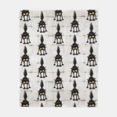 Lustige wilde schwarze Katzen-Cartoon Fleecedecke (Vorderseite)