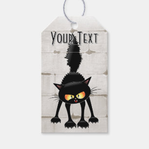 Lustige wilde schwarze Katzen-Cartoon  Geschenkanhänger