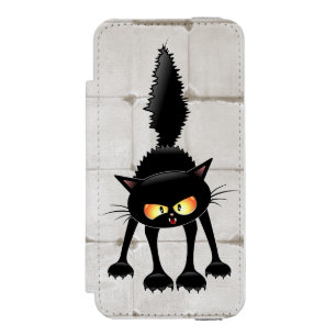 Lustige wilde schwarze Katzen-Cartoon  Incipio Watson™ iPhone 5 Geldbörsen Hülle