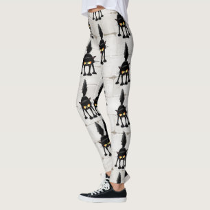 Lustige wilde schwarze Katzen-Cartoon Leggings