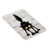 Lustige wilde schwarze Katzen-Cartoon  Magnet (Rechte Seite)