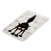 Lustige wilde schwarze Katzen-Cartoon  Magnet (Linke Seite)