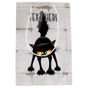Lustige wilde schwarze Katzen-Cartoon  Mittlere Geschenktüte