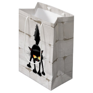 Lustige wilde schwarze Katzen-Cartoon  Mittlere Geschenktüte
