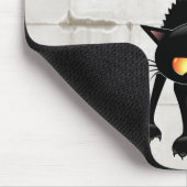 Lustige wilde schwarze Katzen-Cartoon Mousepad (Ecke)