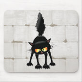 Lustige wilde schwarze Katzen-Cartoon Mousepad (Vorne)