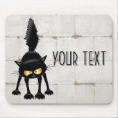 Lustige wilde schwarze Katzen-Cartoon  Mousepad (Vorne)