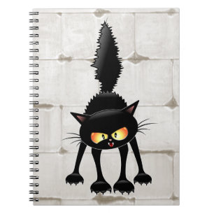 Lustige wilde schwarze Katzen-Cartoon Notizblock