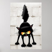 Lustige wilde schwarze Katzen-Cartoon  Poster (Vorne)