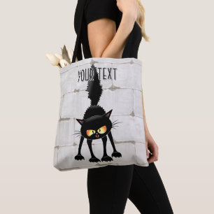Lustige wilde schwarze Katzen-Cartoon Tasche