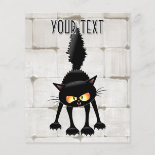 Lustige wilde schwarze Katzen-Cartoonfigur  Flyer