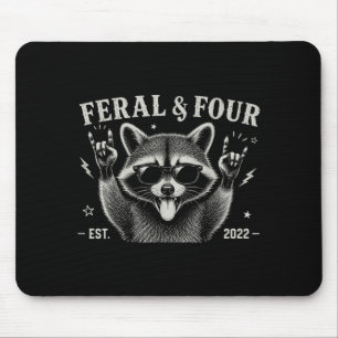 Lustige Wilde Und Vier Waschbär 4. Geburtstags-Shi Mousepad