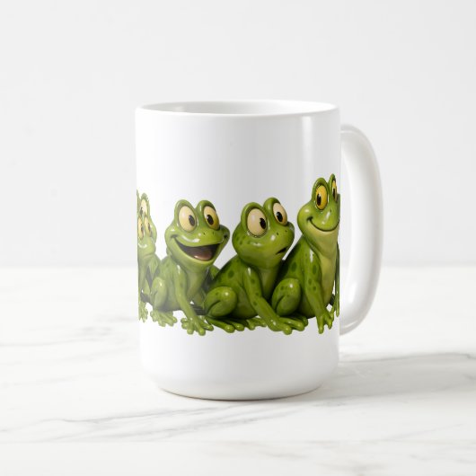Lustige winkende Frösche  Kaffeetasse (VorderseiteRechts)