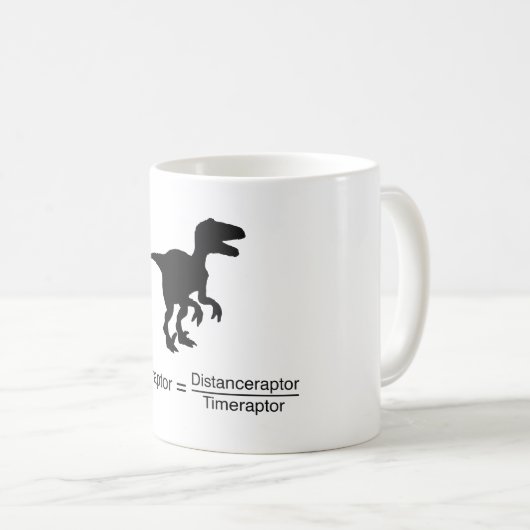 lustige Wissenschaft des Velociraptor Kaffeetasse (VorderseiteRechts)