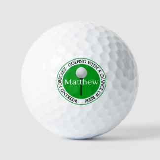 Lustige Wochenendvorhersage Golfbälle