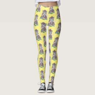 Lustige wollige Mammut-Cartoon-Illustration Leggings