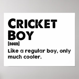 Lustige Wörterbuch-Definition für Cricket-Jungen Poster